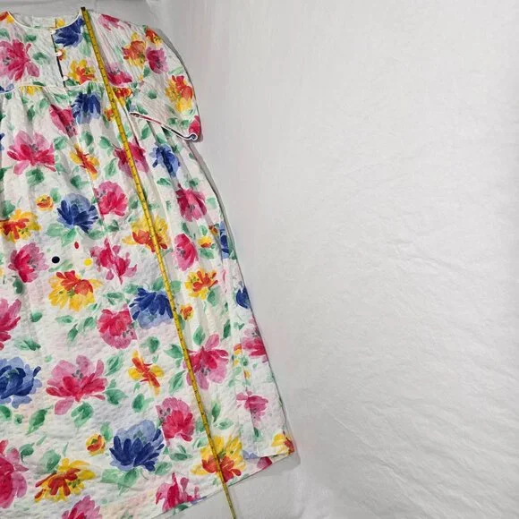 USA Vintage 70's Cottagecore Multicolor Floral Maxi Dress by MISS ELAINE Size XL - Picture 14 of 17